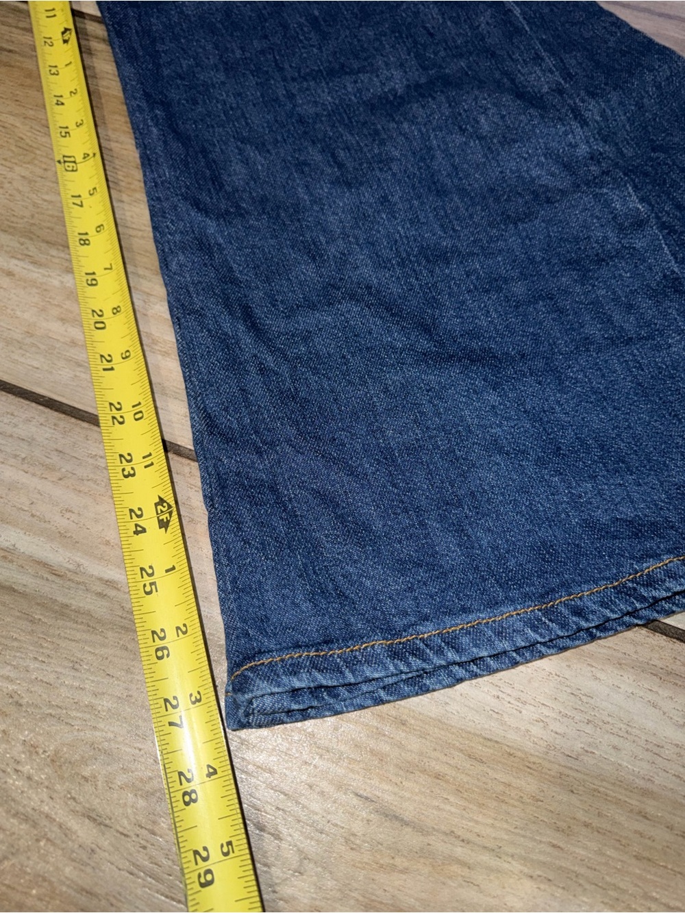 Pilcro Wide-Leg Flare Jeans in Dark Blue - Picture 6 of 7